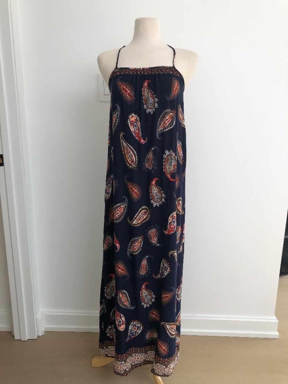 Summer bohemian navy maxi dress